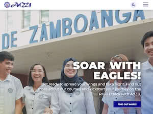 Ateneo de Zamboanga University's official website homepage screenshot