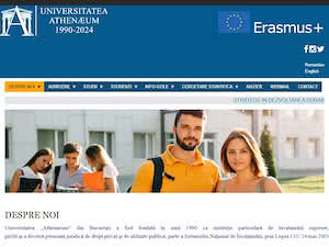 Athenaeum University of Bucharest's official website homepage screenshot