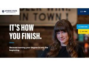 Athens State University's official website homepage screenshot