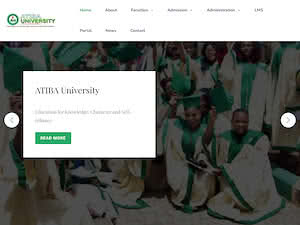 Atiba University's official website homepage screenshot