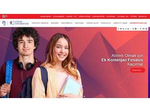Atilim Üniversitesi's official website homepage screenshot