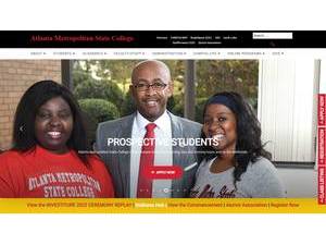 Atlanta Metropolitan State College's official website homepage screenshot