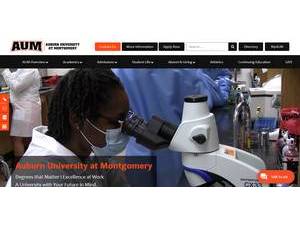 Auburn University at Montgomery's official website homepage screenshot