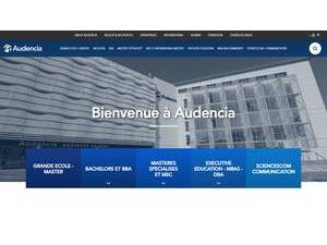 Audencia Business School's official website homepage screenshot