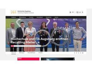 Augsburg University of Technology's official website homepage screenshot