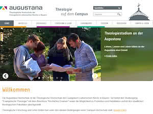Augustana-Hochschule's official website homepage screenshot