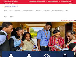 Augustine University's official website homepage screenshot