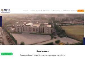 AURO University's official website homepage screenshot