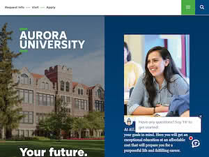 Aurora University's official website homepage screenshot