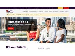 Australian Catholic University's official website homepage screenshot
