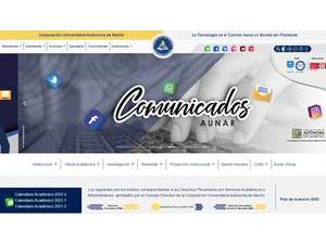 Autonomous University Corporation of Nariño's official website homepage screenshot