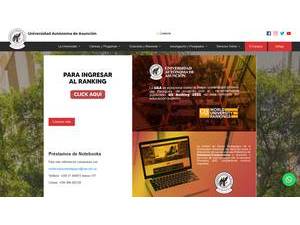 Autonomous University of Asunción's official website homepage screenshot