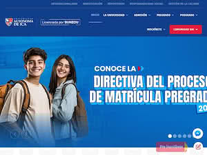 Autonomous University of Ica's official website homepage screenshot