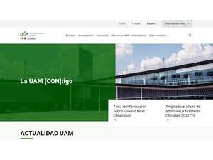 Autonomous University of Madrid's official website homepage screenshot