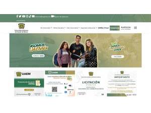 Autonomous University of the State of Mexico's official website homepage screenshot