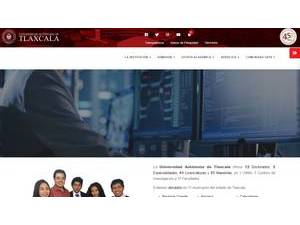 Autonomous University of Tlaxcala's official website homepage screenshot