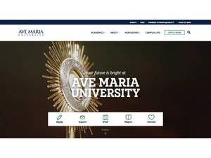 Ave Maria University's official website homepage screenshot