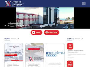 Avicenna Batumi Medical University's official website homepage screenshot