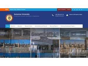 Avicenna University's official website homepage screenshot