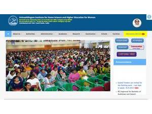 Avinashilingam Institute for Home Science and Higher Education for Women's official website homepage screenshot
