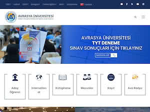 Avrasya Üniversitesi's official website homepage screenshot