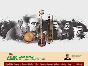 Azerbaijan National Conservatory's official website homepage screenshot