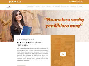 Azerbaijan State Pedagogical University's official website homepage screenshot