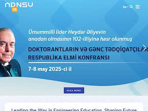 Azerbaijan State University of Oil and Industry's official website homepage screenshot
