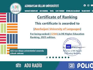 Azerbaycan Diller Universiteti's official website homepage screenshot