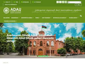 Azərbaycan Dövlət Aqrar Universiteti's official website homepage screenshot