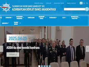 Azərbaycan Dövlət Dəniz Akademiyası's official website homepage screenshot