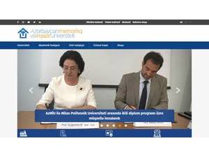 Azərbaycan Memarliq və İnşaat Universiteti's official website homepage screenshot