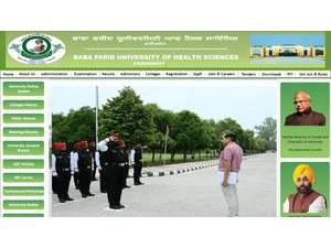 Baba Farid University of Health Sciences's official website homepage screenshot