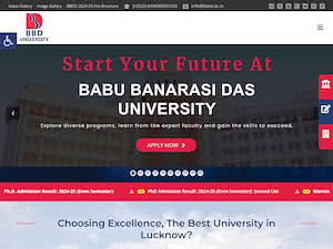 Babu Banarasi Das University's official website homepage screenshot