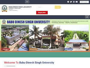 Babu Dinesh Singh University's official website homepage screenshot
