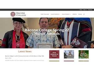 Bacone College's official website homepage screenshot