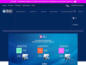 Bahçeşehir Üniversitesi's official website homepage screenshot