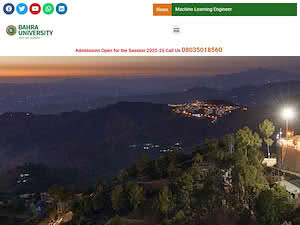 BAHRA University's official website homepage screenshot