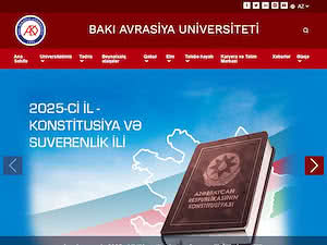 Bakı Avrasiya Universiteti's official website homepage screenshot