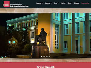 Bakı Musiqi Akademiyası's official website homepage screenshot