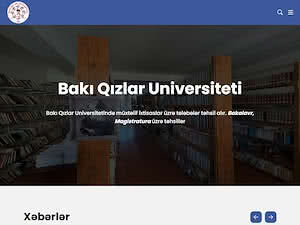 Bakı Qızlar Universiteti's official website homepage screenshot