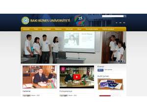 Baku Business University's official website homepage screenshot