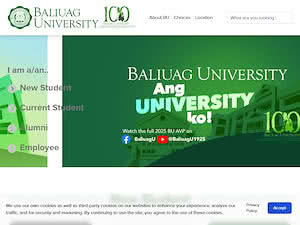 Baliuag University's official website homepage screenshot
