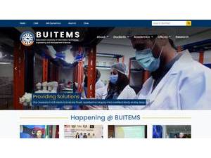 Balochistan University of Information Technology, Engineering and Management Sciences's official website homepage screenshot