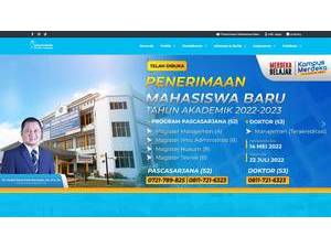 Bandar Lampung University's official website homepage screenshot