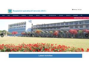 Bangladesh Agricultural University's official website homepage screenshot