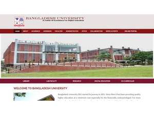 Bangladesh University's official website homepage screenshot
