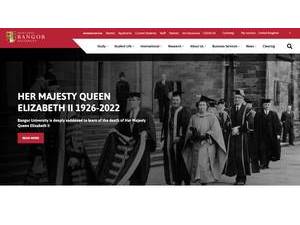 Bangor University's official website homepage screenshot