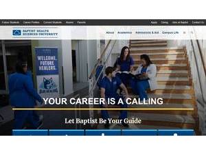 Baptist Health Sciences University's official website homepage screenshot