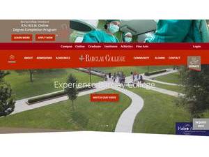 Barclay College's official website homepage screenshot